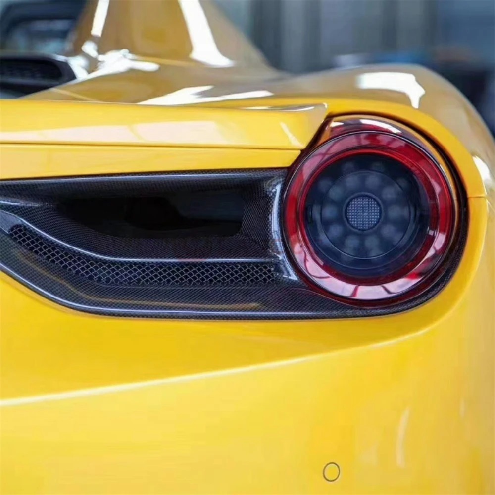 For 488 GTB Dry Carbon Fiber Capristo Style Tail Lamp Cover Rear Light Cover for  488 GTB